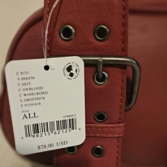 Free People 🆕️Leather Bag🔖Oxblood Say Yes Bag - Picture 10 of 12